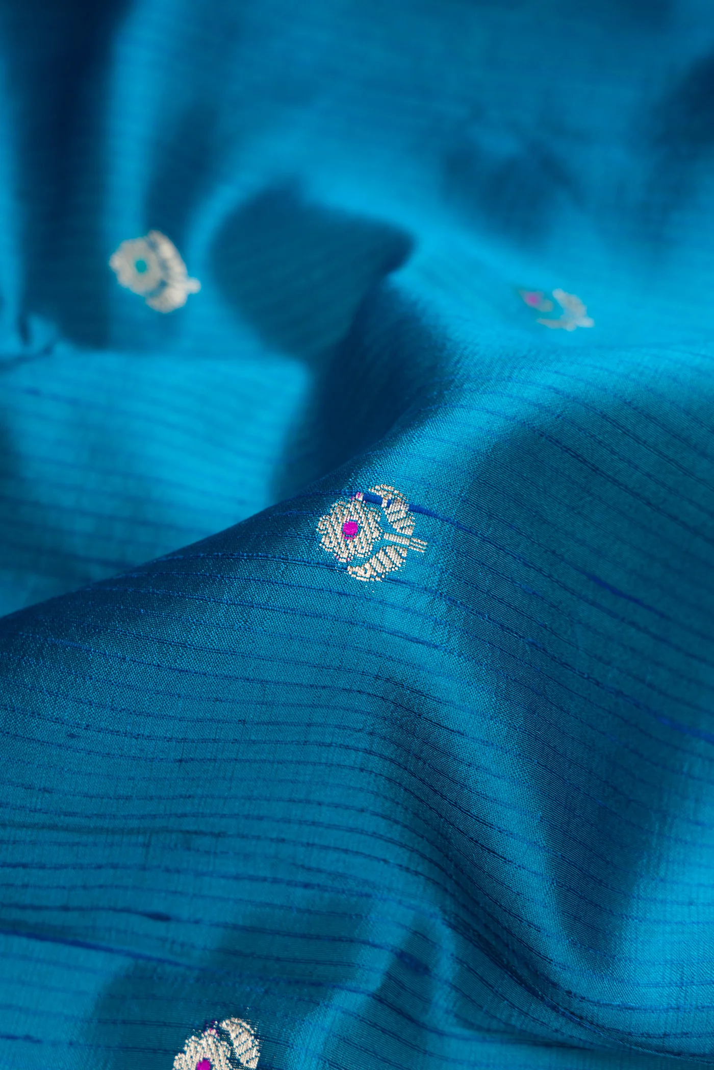 Sky Blue Banarasi Raw Silk Saree - Image 2