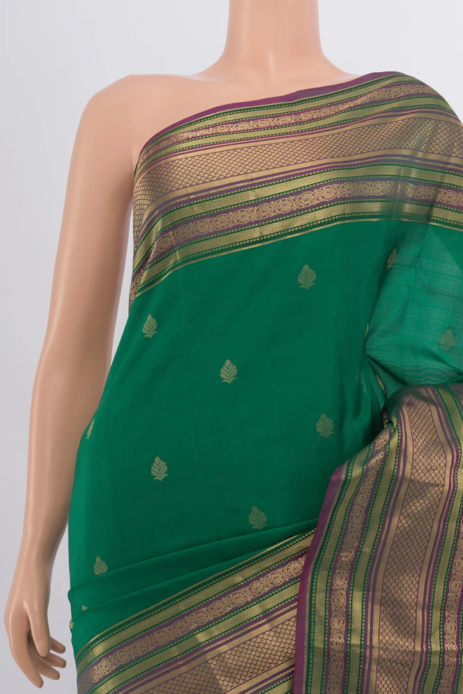 Green Kanchipuram Silk Saree - Image 2