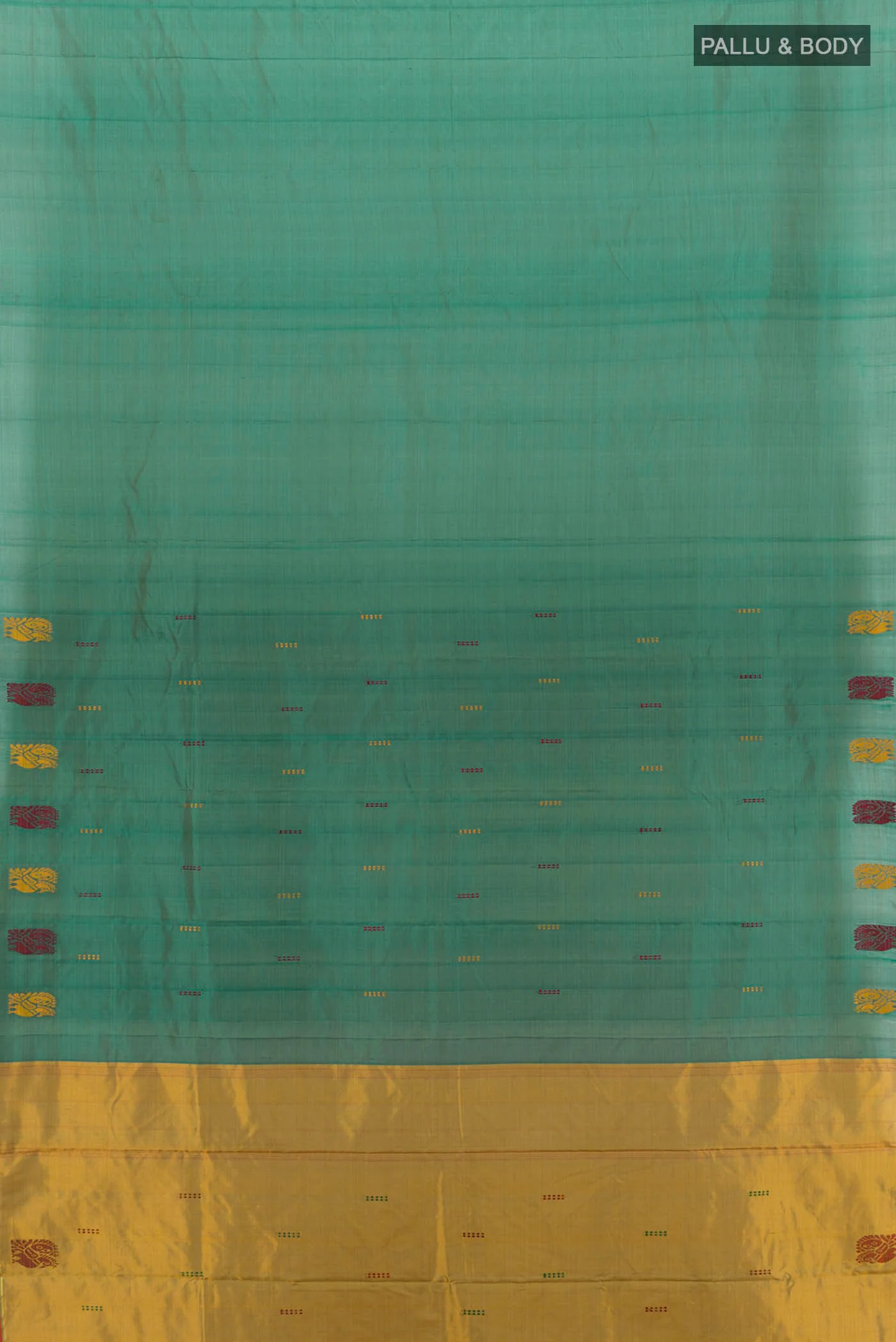 Peacock Blue Kanchipuram Silk Saree - Image 5