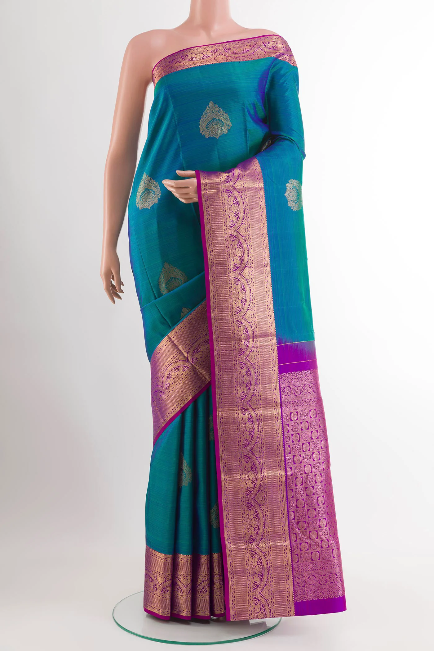 Blue Kanchipuram Silk Saree