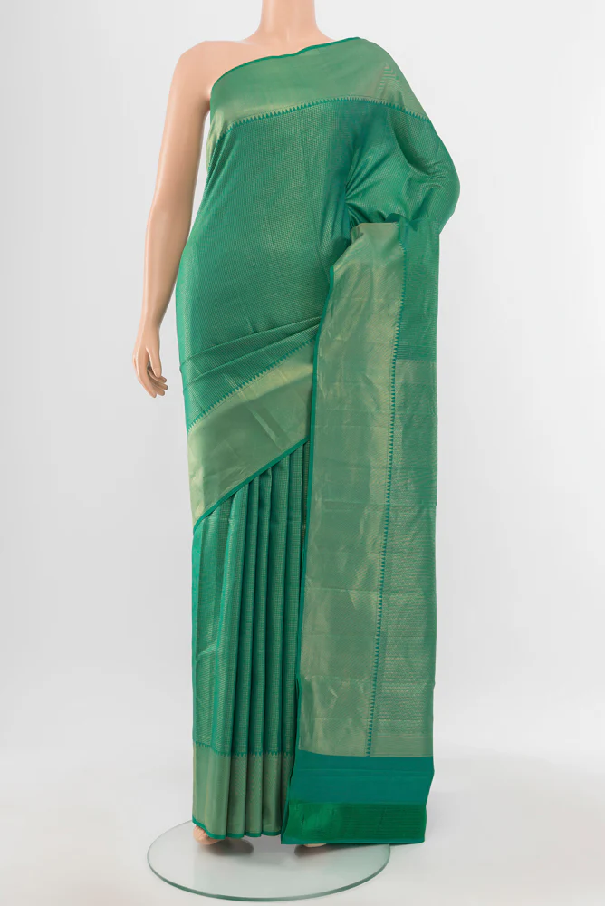 Turquoise Kanchipuram Silk Saree