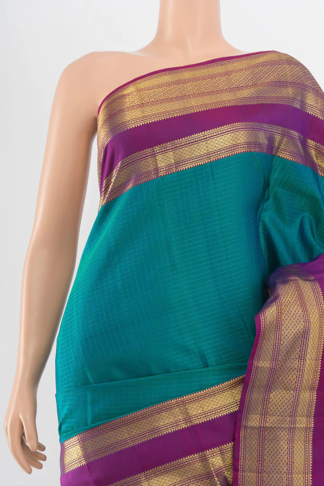 Blue Kanjivaram Silk Saree - Image 2