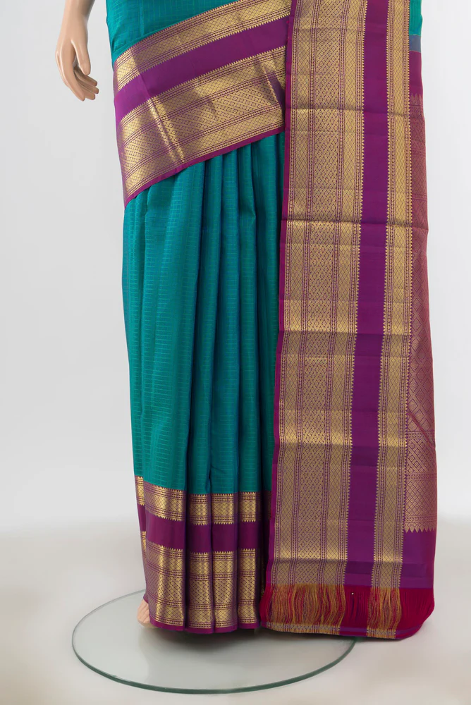Blue Kanjivaram Silk Saree - Image 3