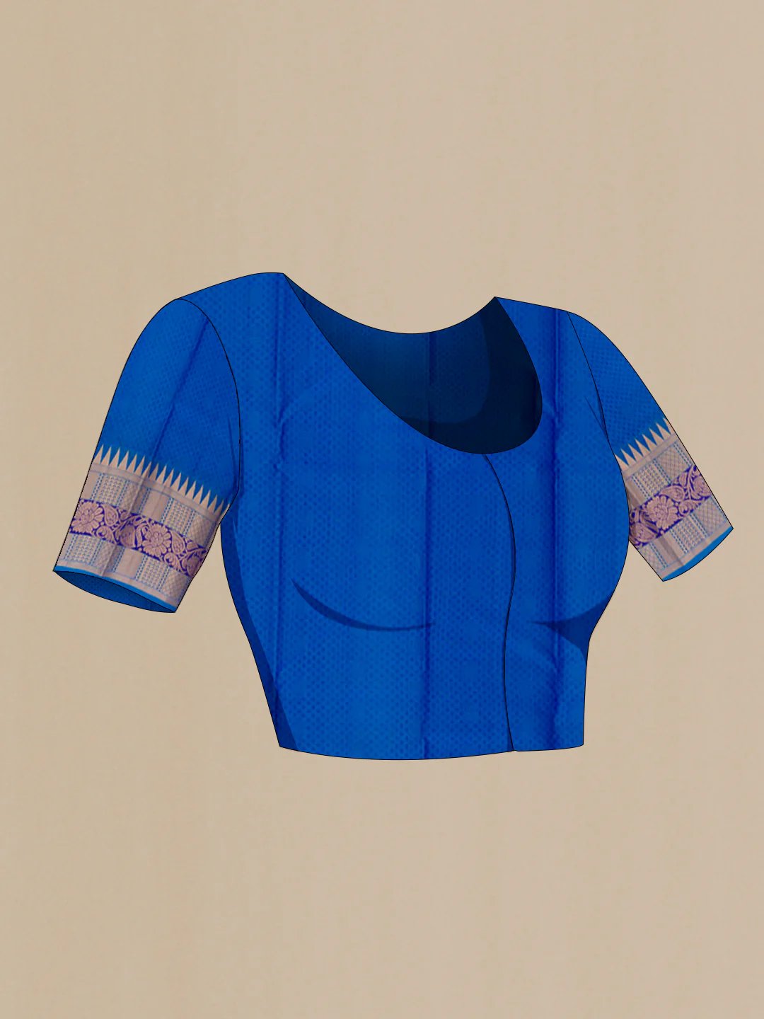 Peacock Blue Kanjivaram Silk Saree - Image 2