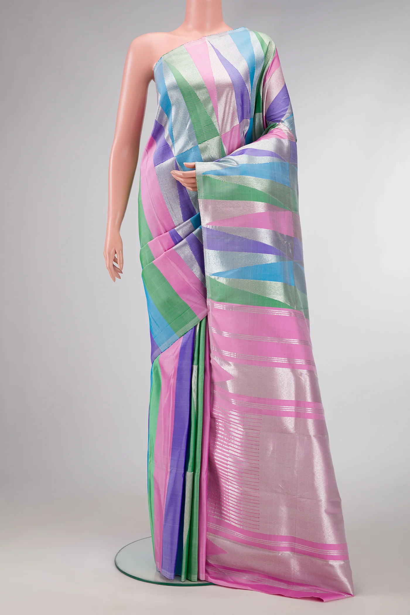 Multi Color Kanjivaram Silk Saree