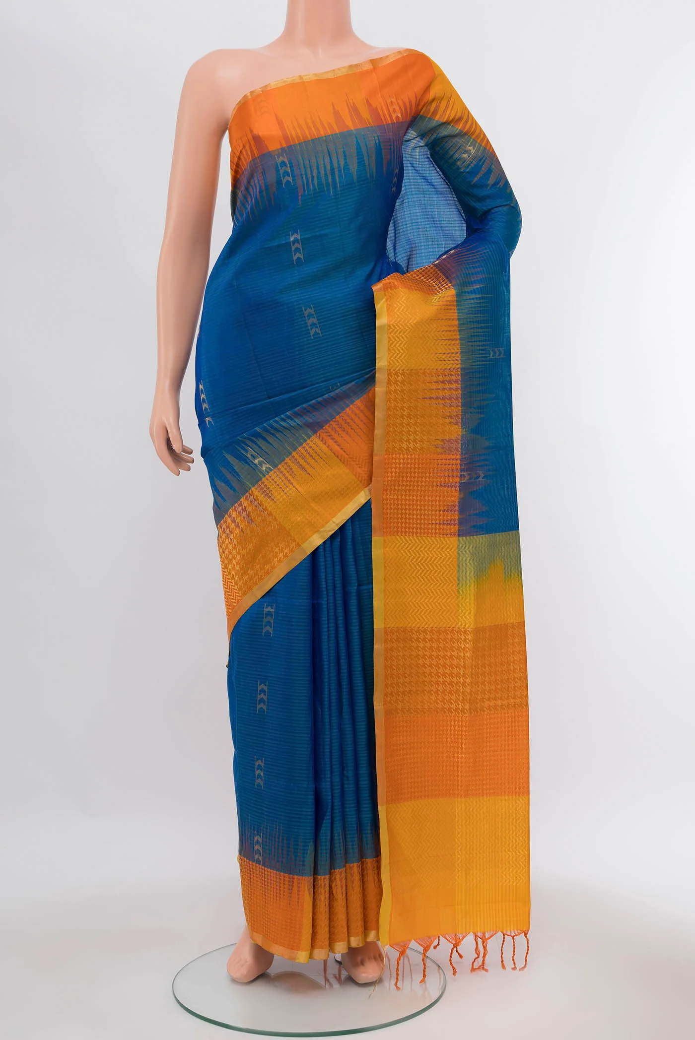 Peacock Blue Soft Silk Saree