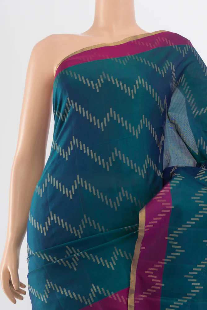Blue Soft Silk Saree - Image 2
