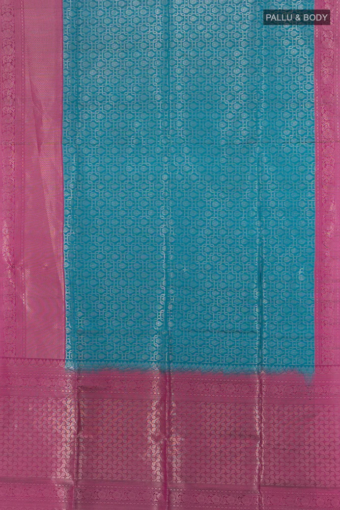 Blue Soft Silk Saree - Image 5
