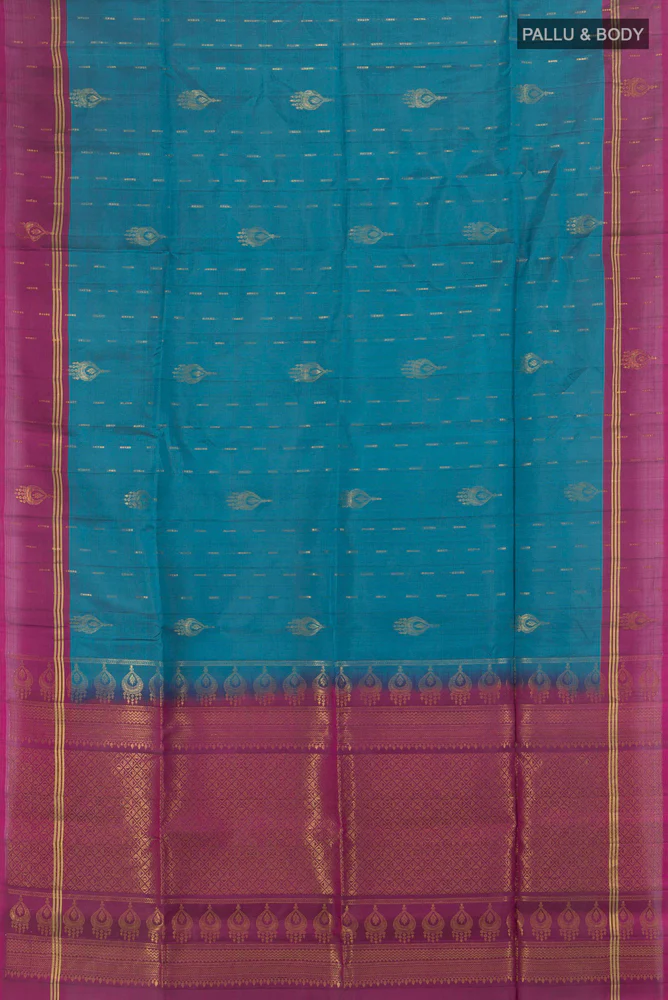 Blue Soft Silk Saree - Image 5