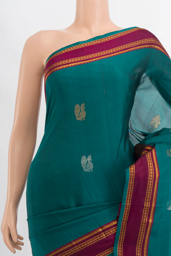 Blue Uppada Silk Saree - Image 2