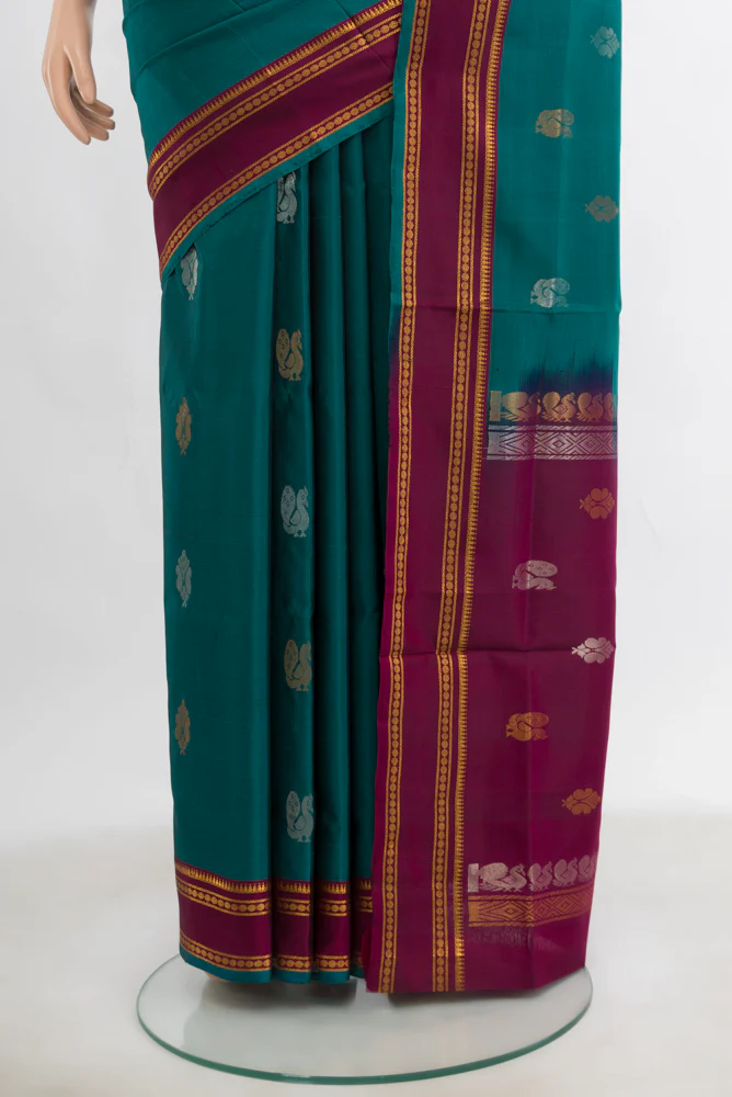 Blue Uppada Silk Saree - Image 3
