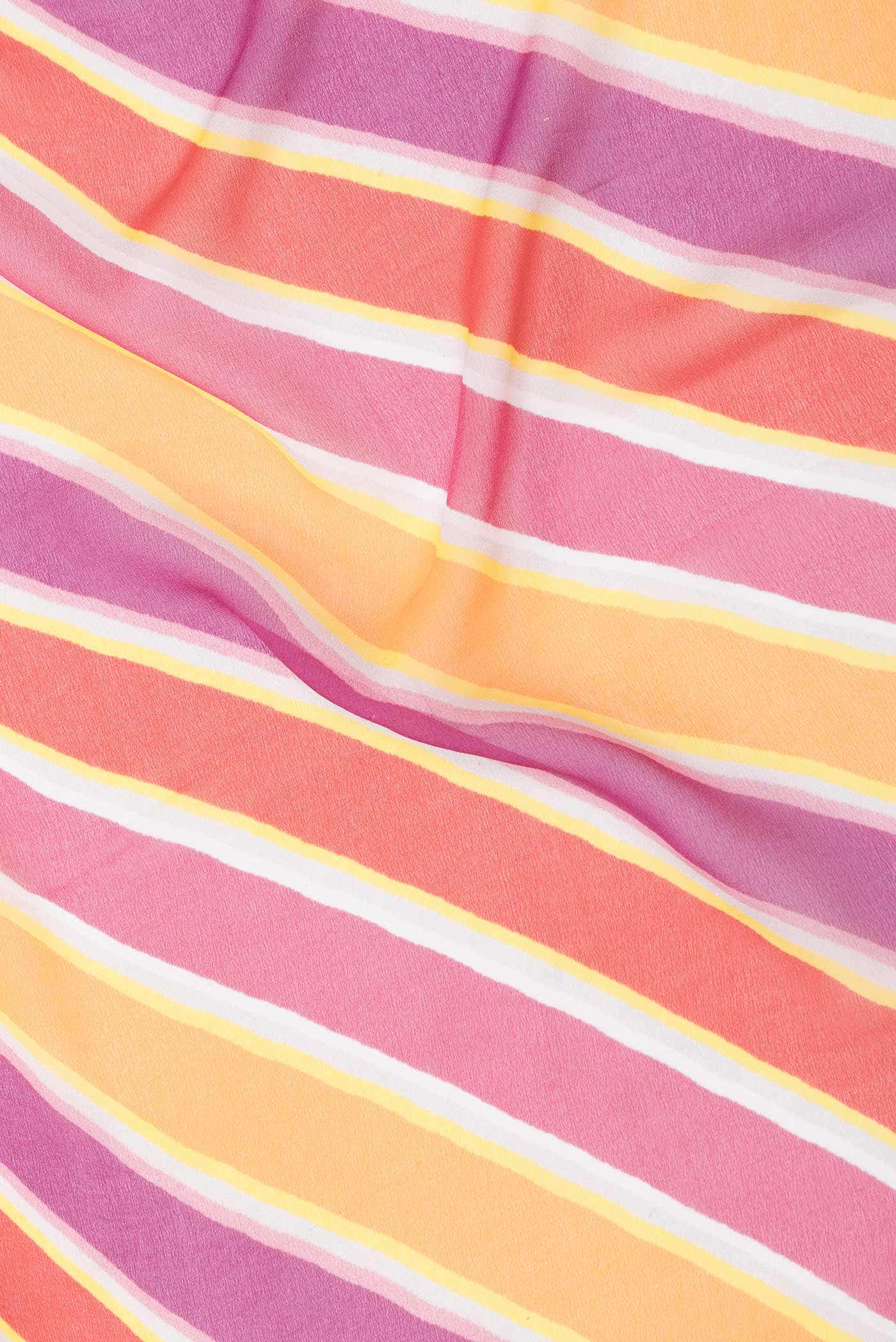 Pink and Orange Dual Tone Mysore Georgette Saree - Image 3