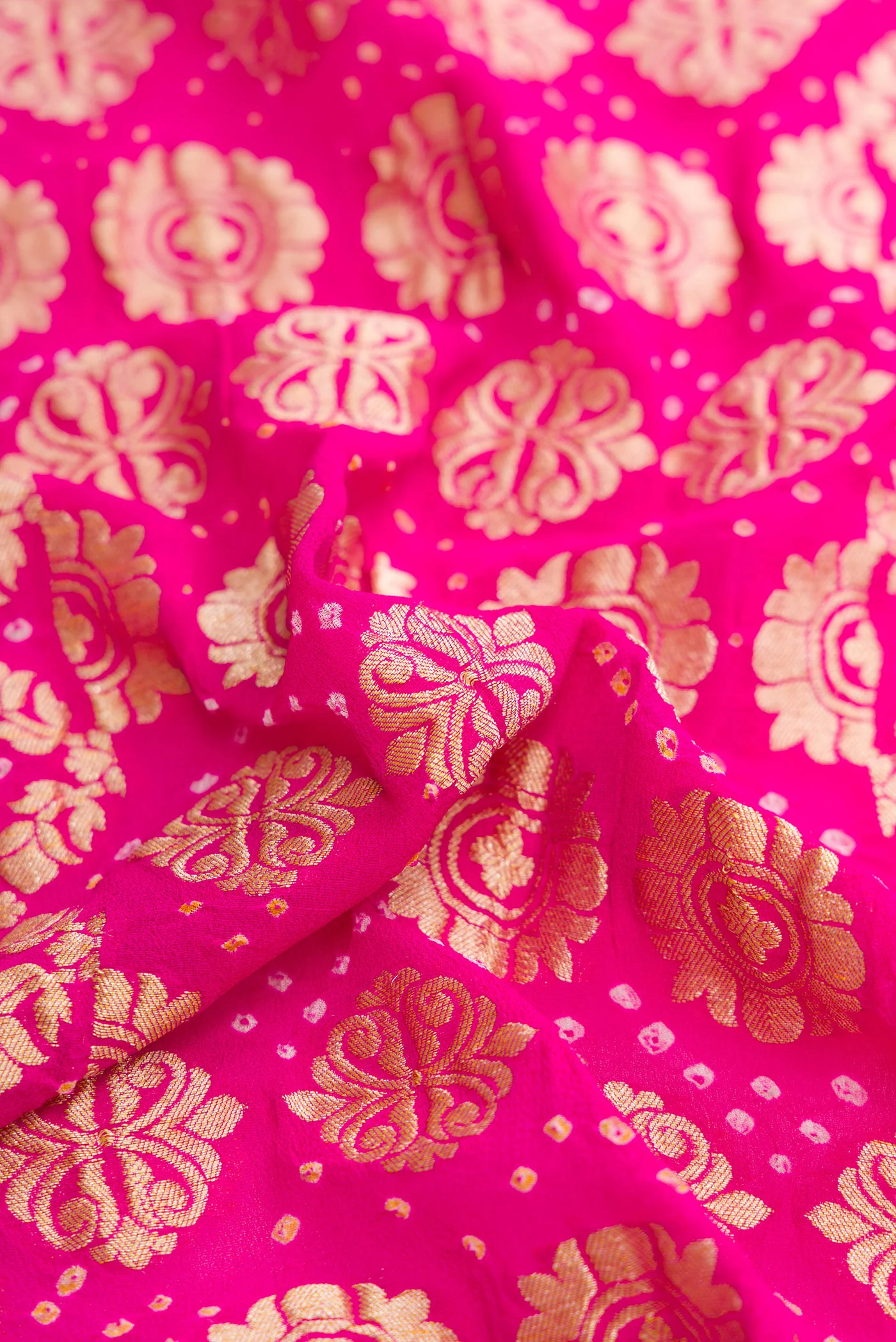 Rani Pink Banarasi Georgette Saree - Image 2