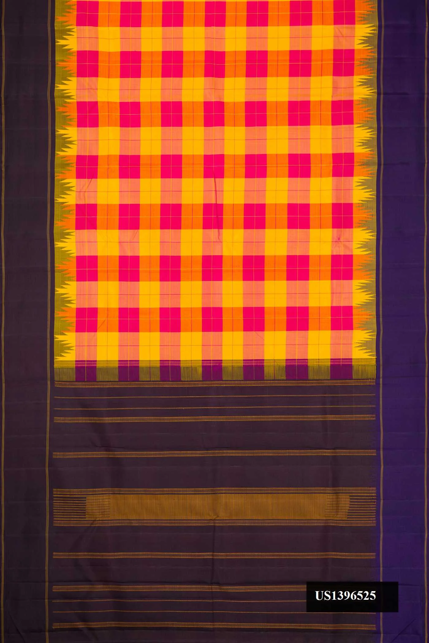 Pink and Yellow Dual Tone Kanchipuram Silk Saree