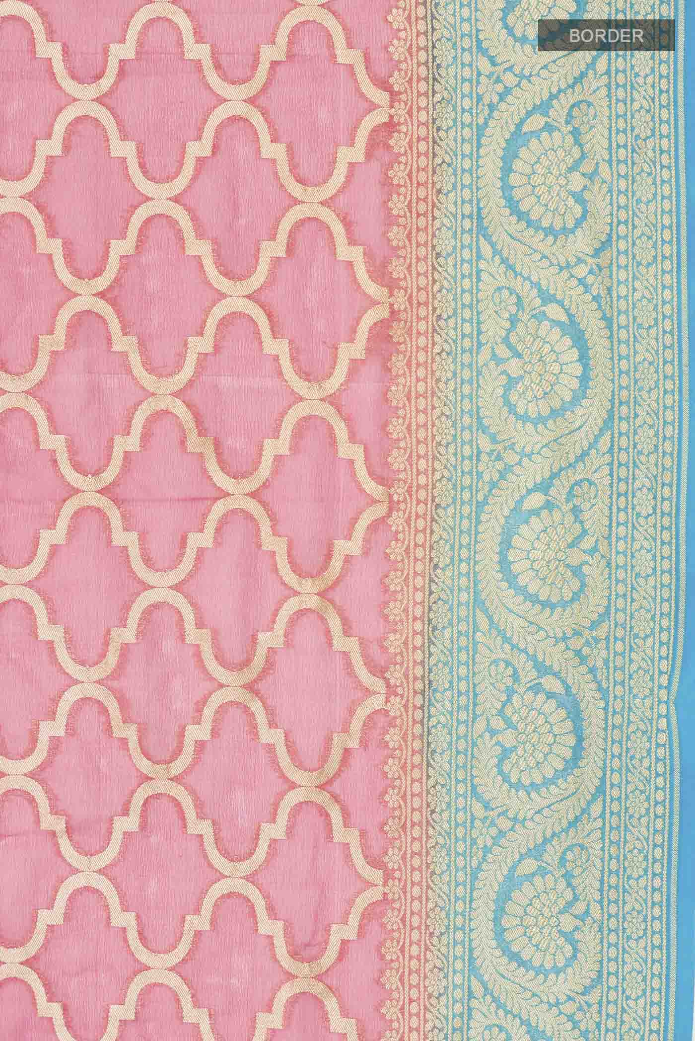 Pink Banarasi Georgette Saree - Image 3