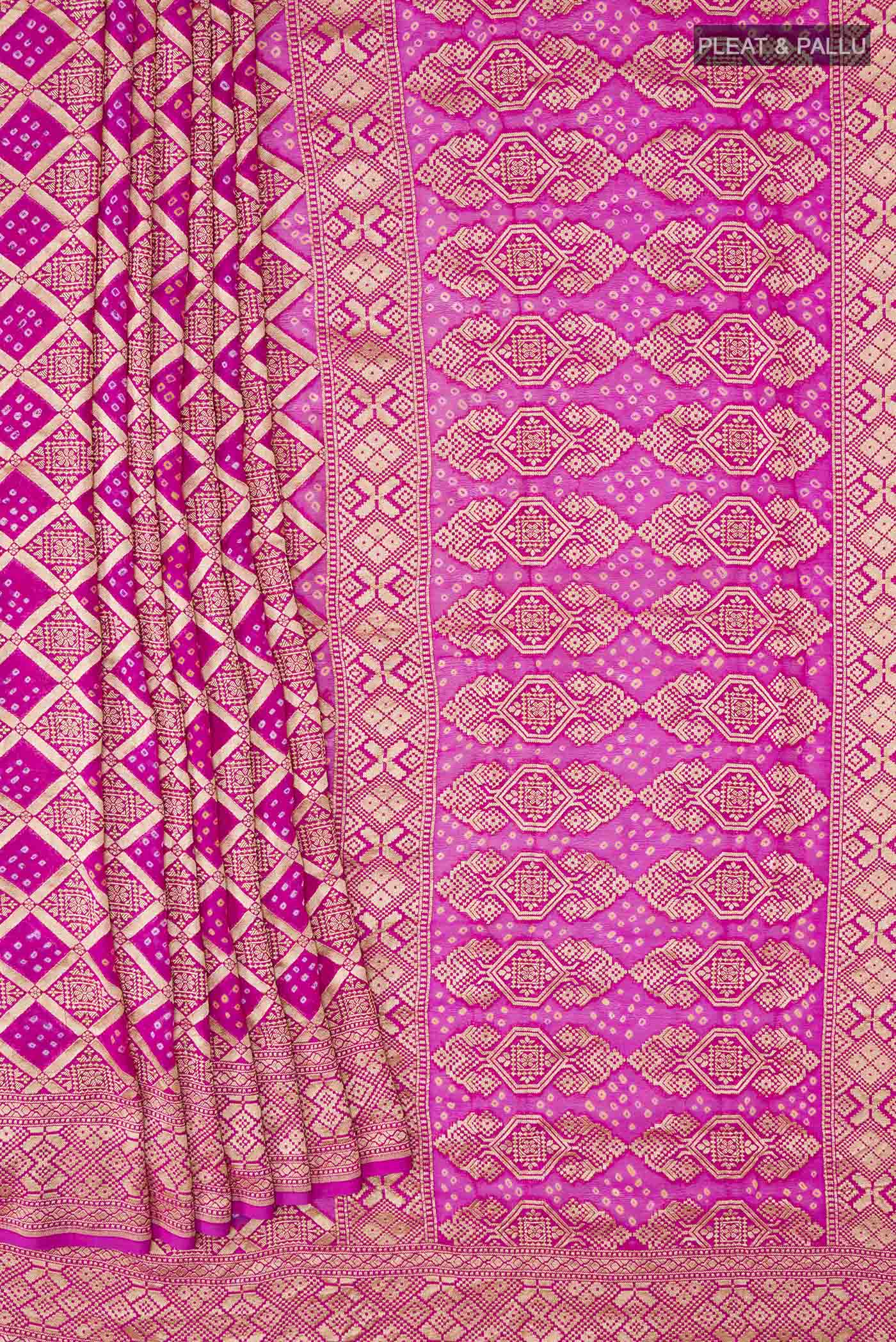 Pink Banarasi Georgette Saree - Image 4