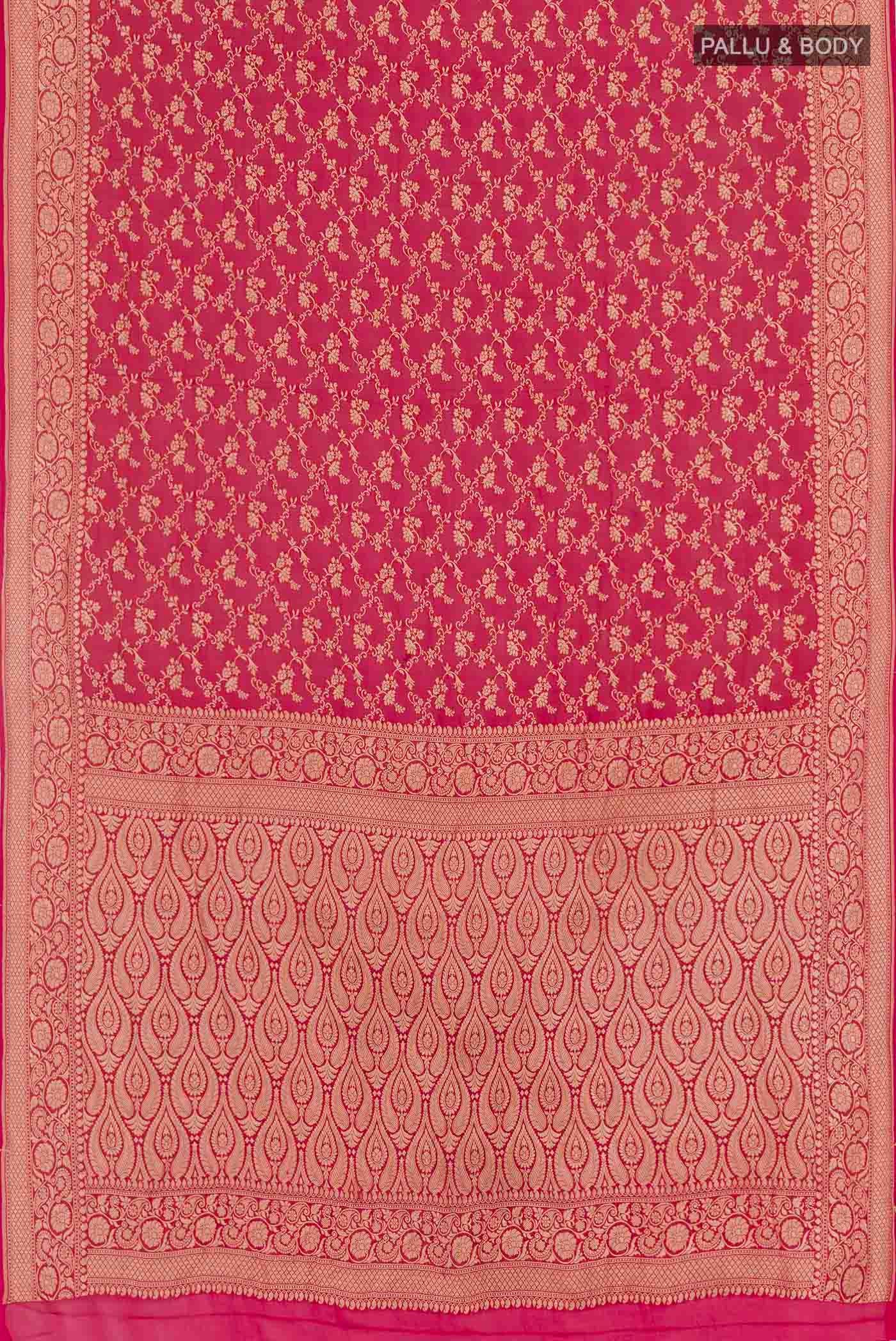 Pink Banarasi Georgette Saree - Image 3