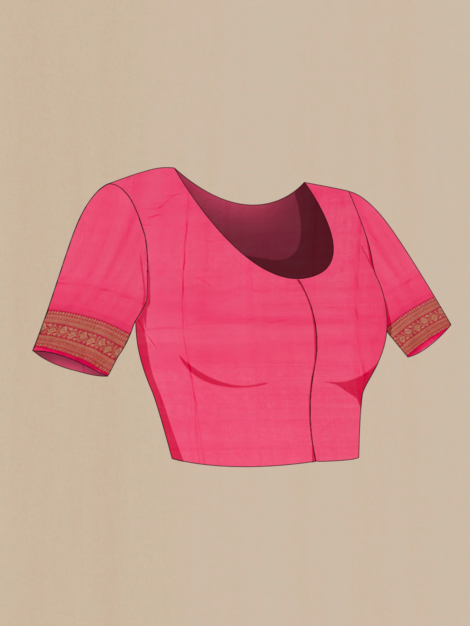 Pink Banarasi Georgette Saree - Image 4