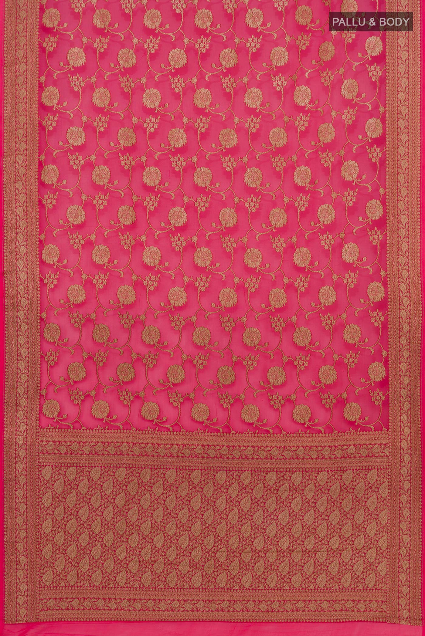Pink Banarasi Georgette Saree - Image 5