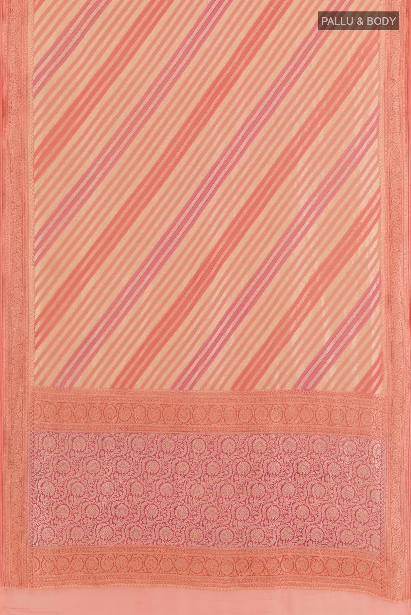 Peach Banarasi Georgette Saree - Image 3