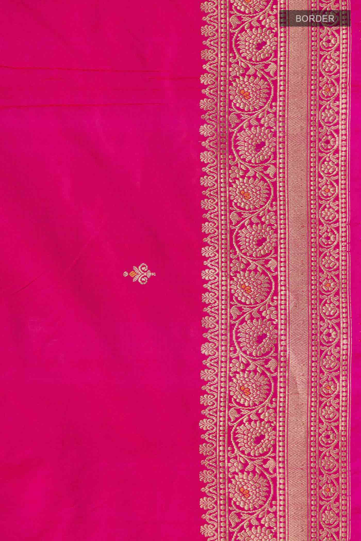 Pink Banarasi Katan Silk Saree - Image 3
