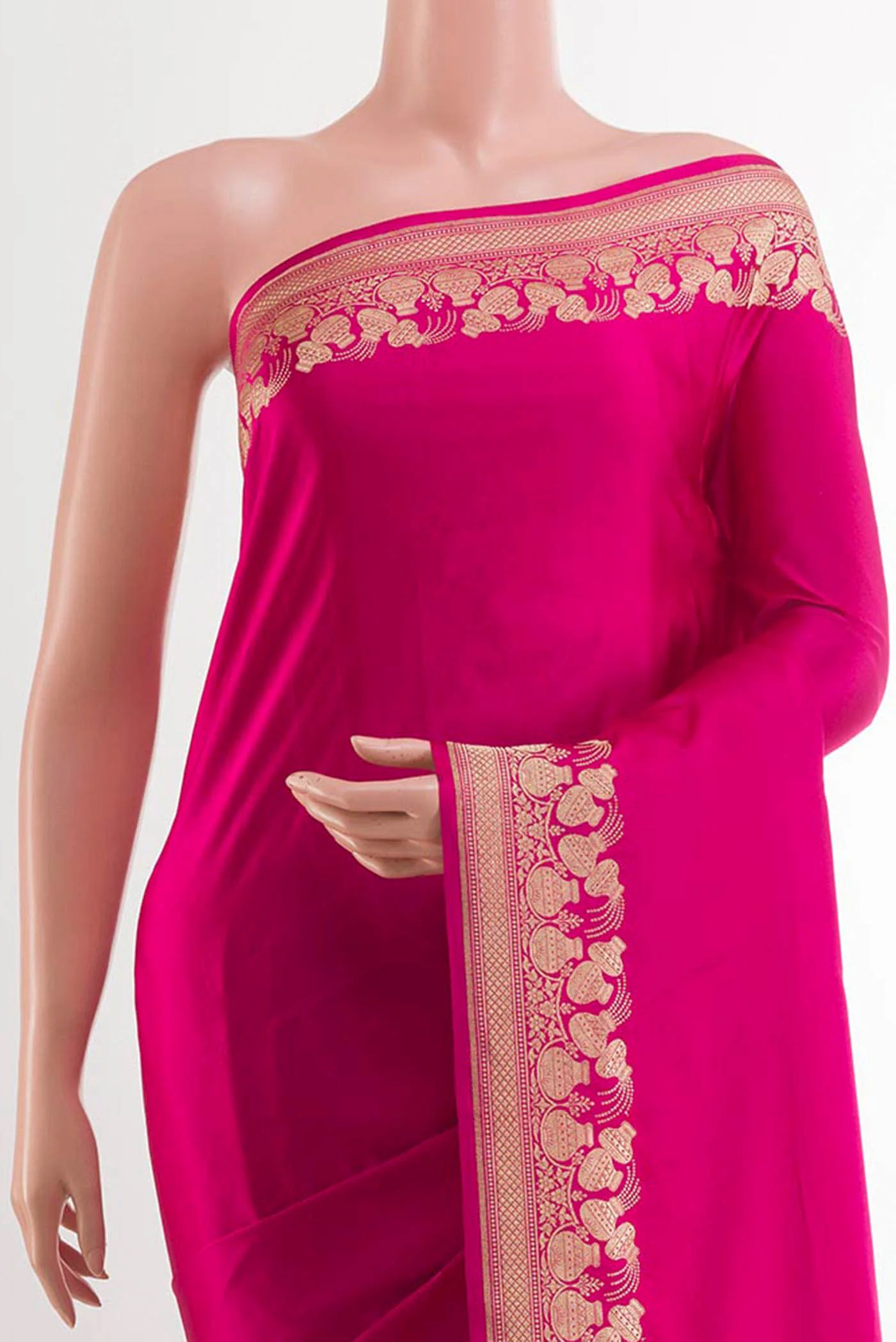 Pink Banarasi Silk Saree - Image 2