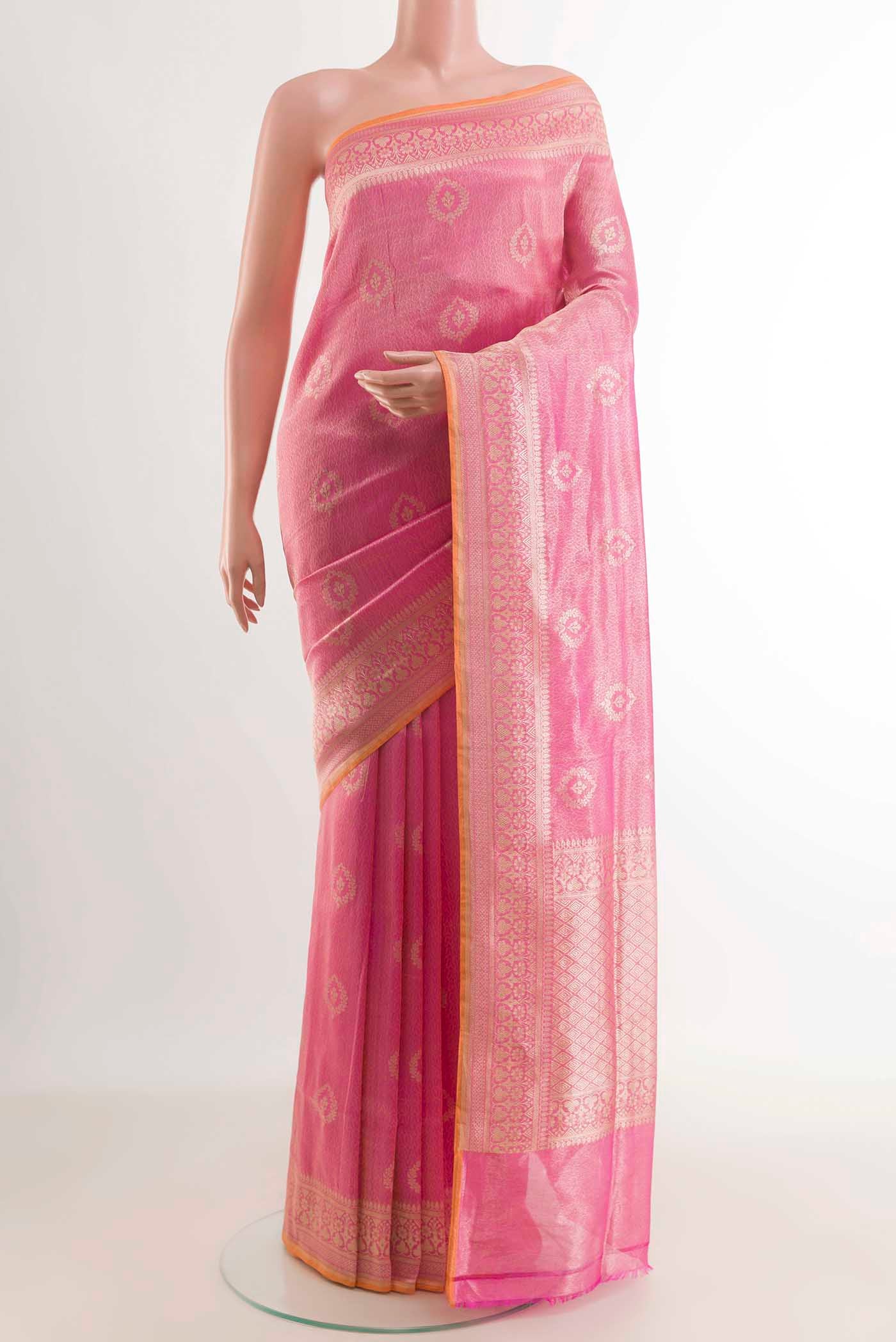 Pink Banarasi Silk Saree