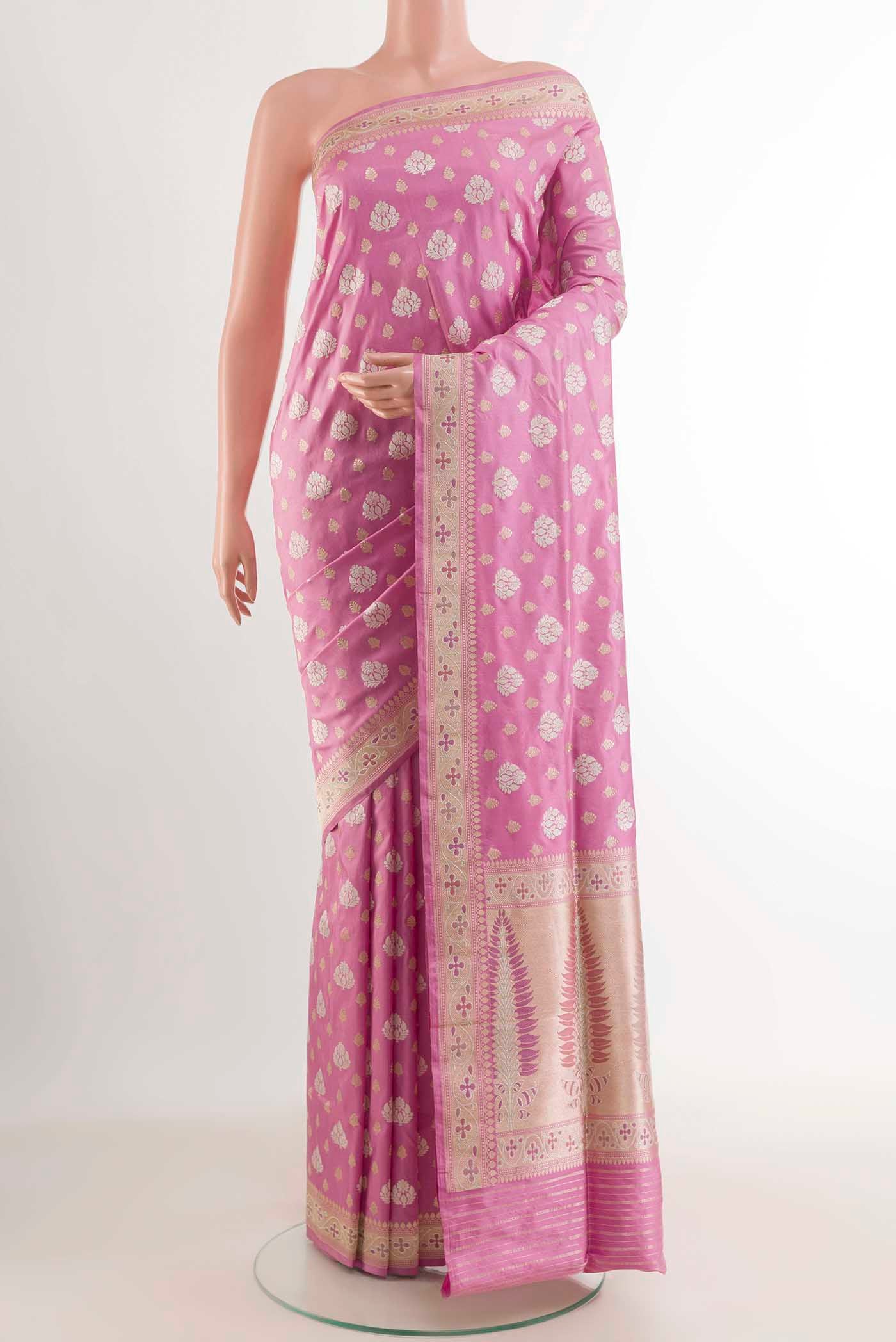 Pink Banarasi Silk Saree