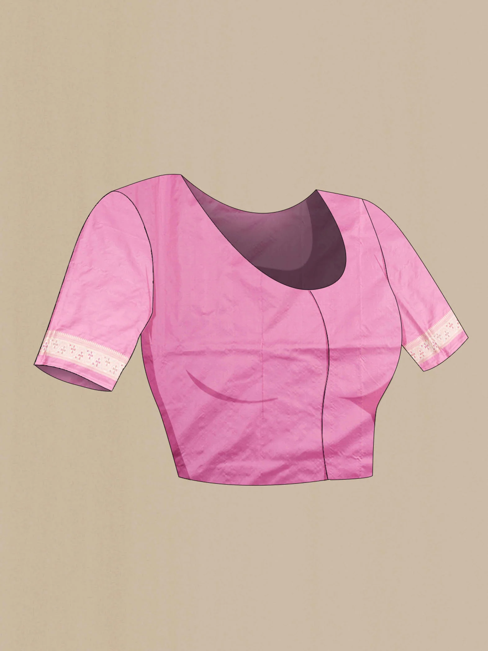 Pink Banarasi Silk Saree - Image 5