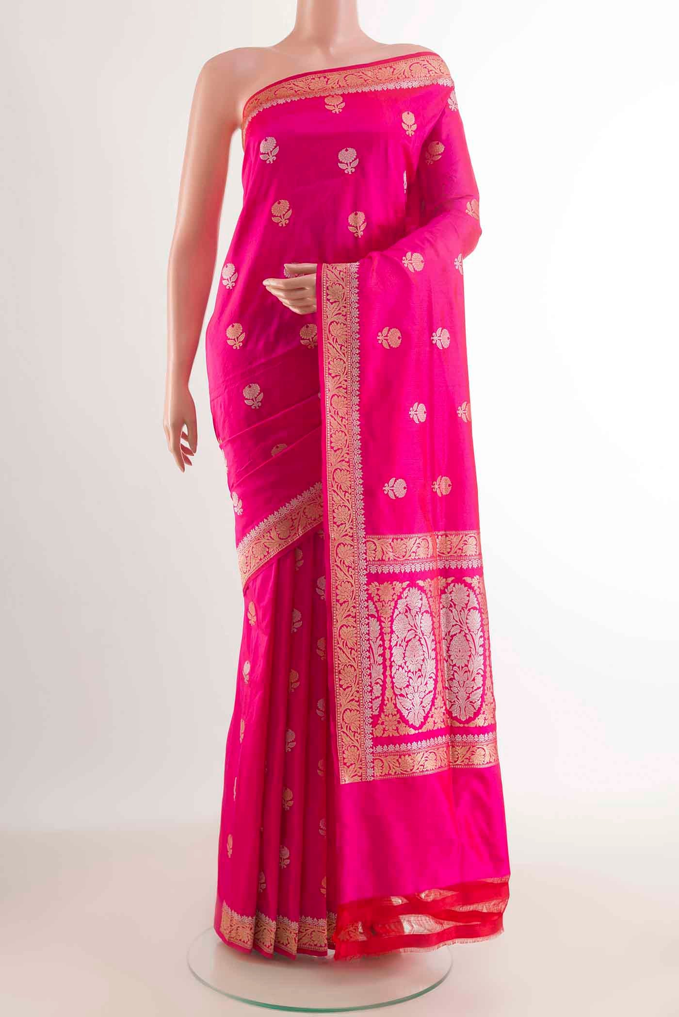 Pink Banarasi Silk Saree
