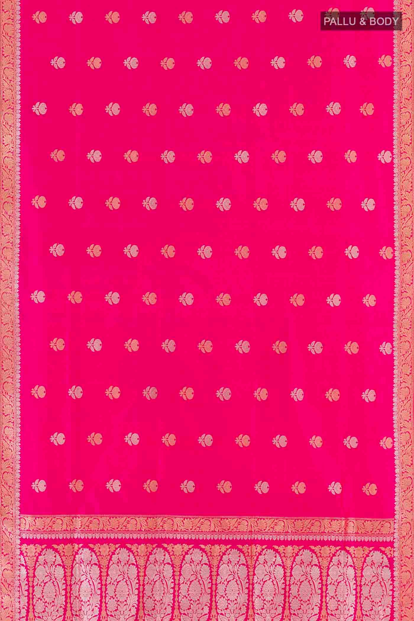 Pink Banarasi Silk Saree - Image 6