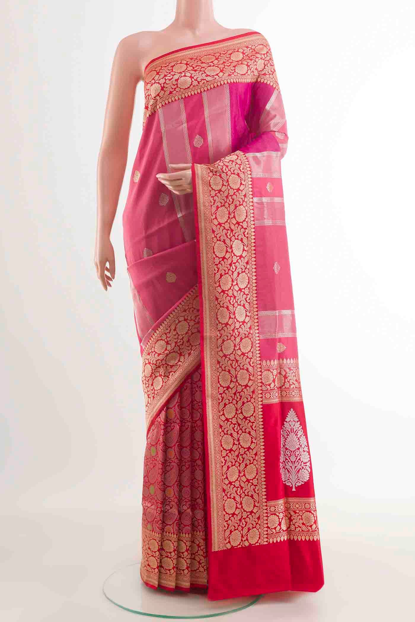 Pink Banarasi Silk Saree
