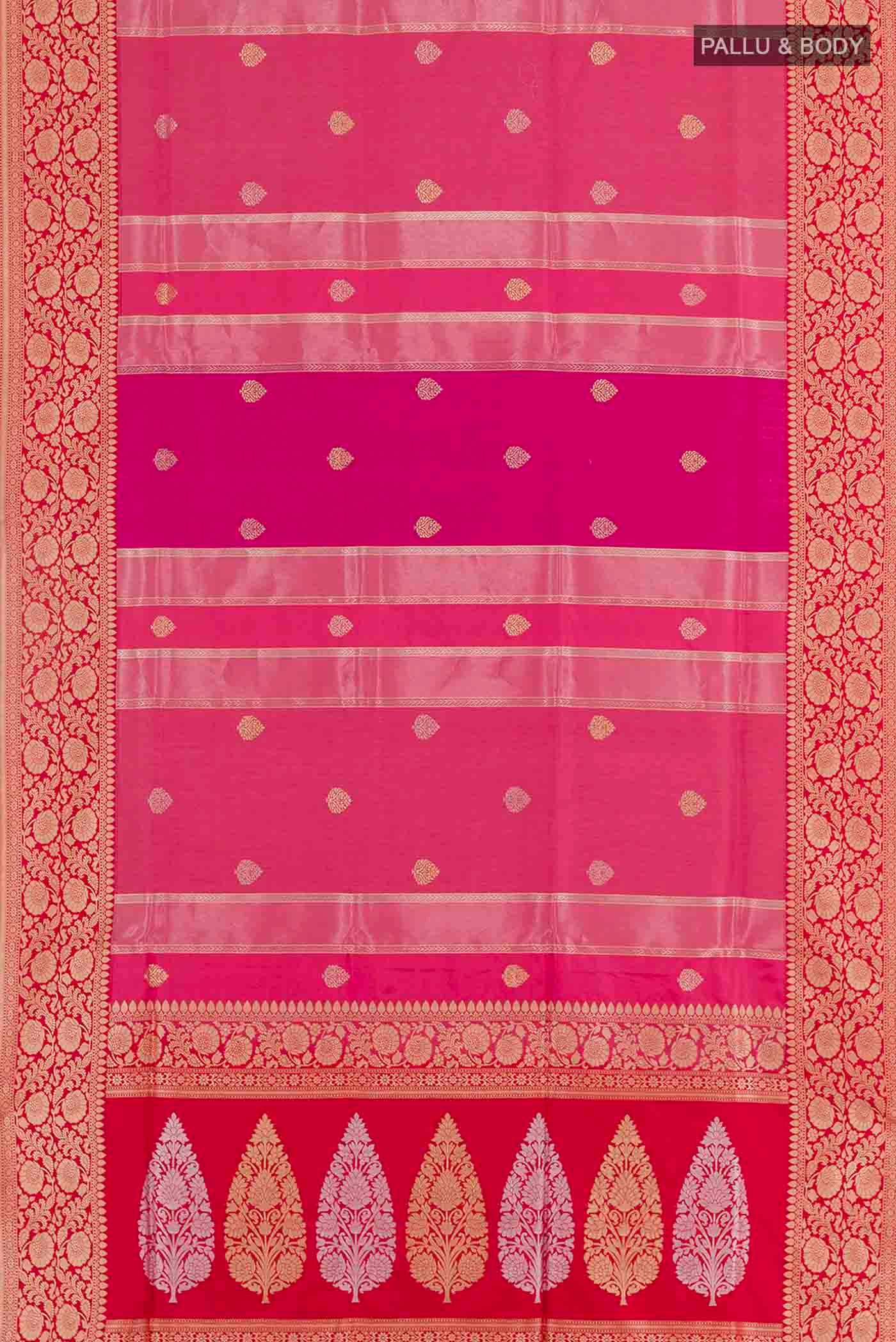 Pink Banarasi Silk Saree - Image 6