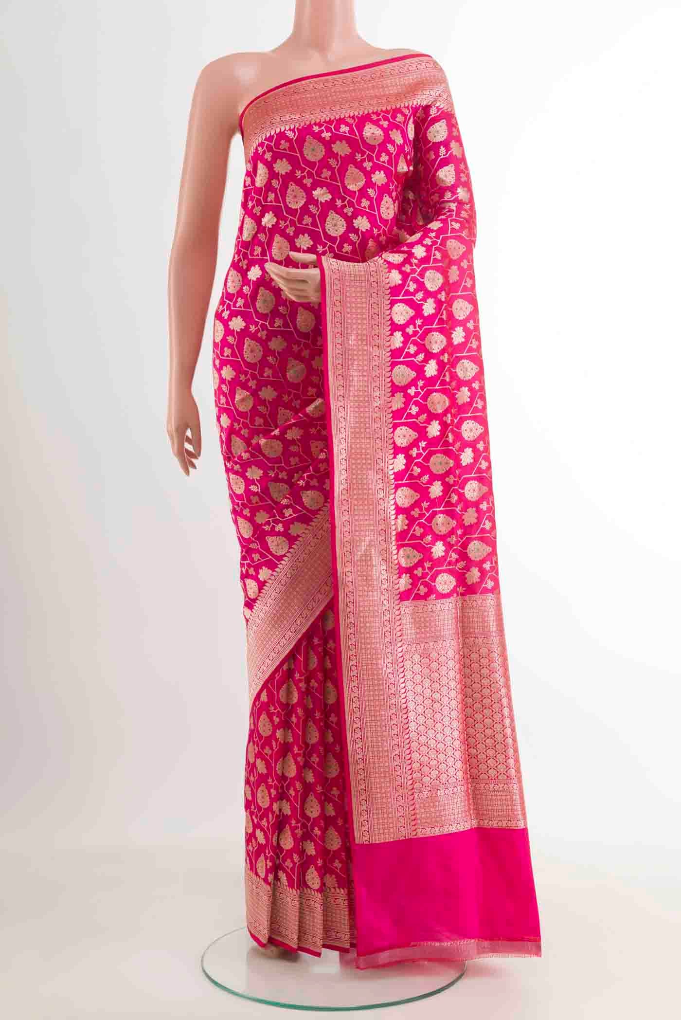 Pink Banarasi Silk Saree