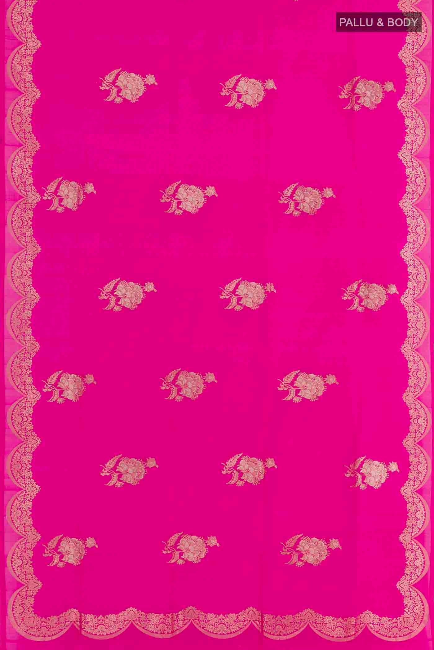 Pink Banarasi Silk Saree - Image 5