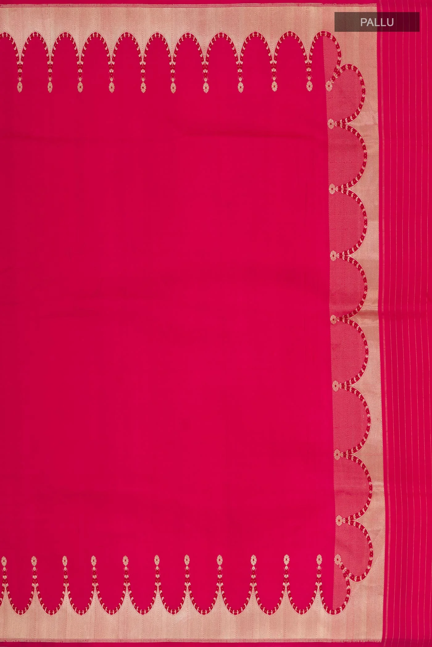 Dark Pink Banarasi Silk Saree - Image 6