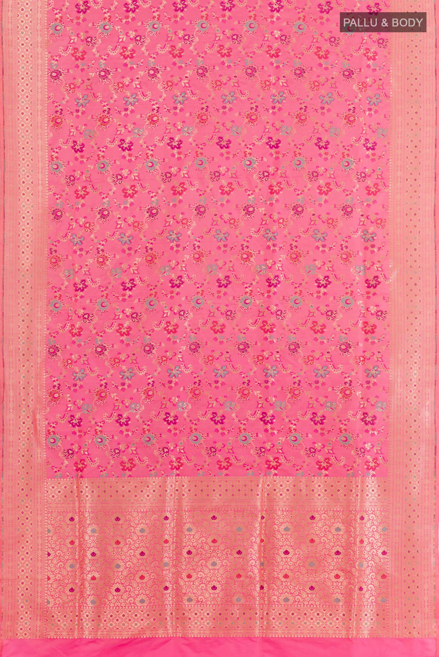 Rose pink Banarasi Silk Saree - Image 5