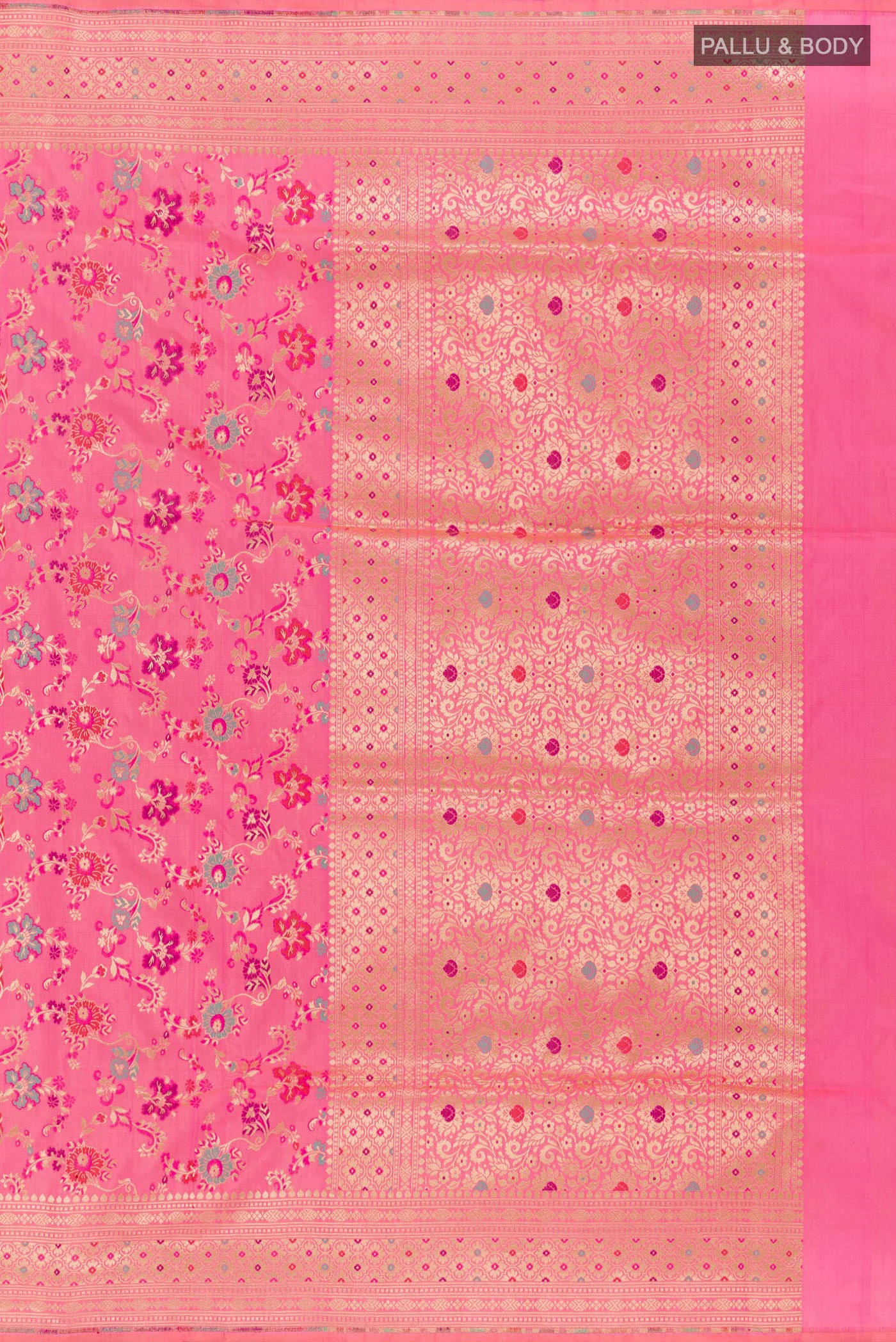 Rose pink Banarasi Silk Saree - Image 6