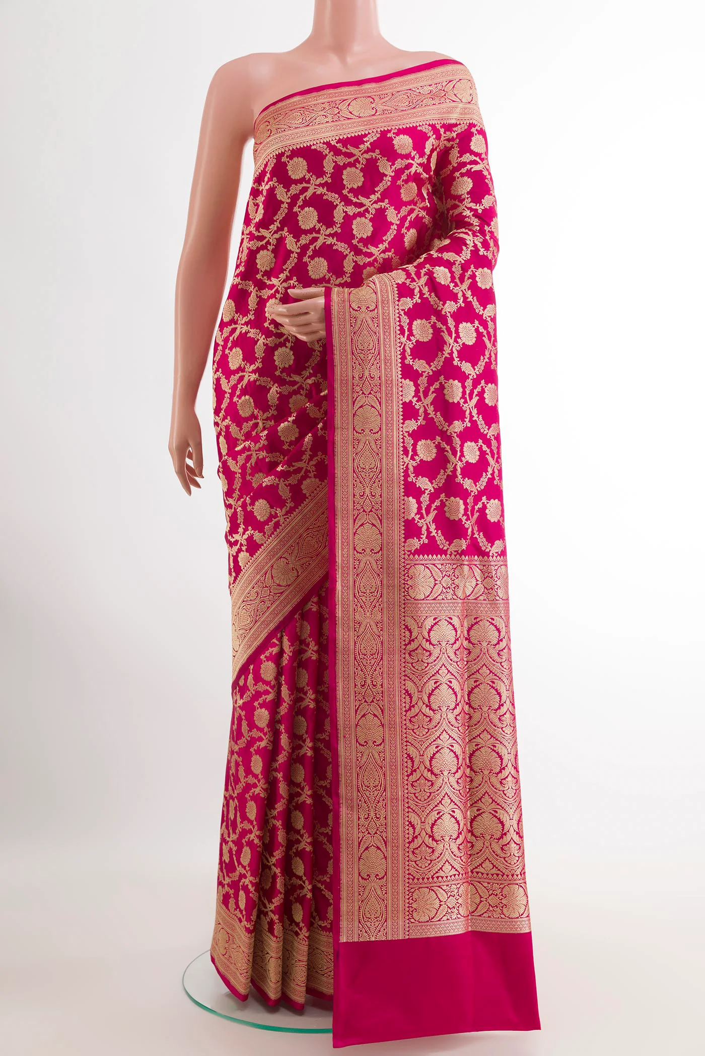 Pink Banarasi Silk Saree