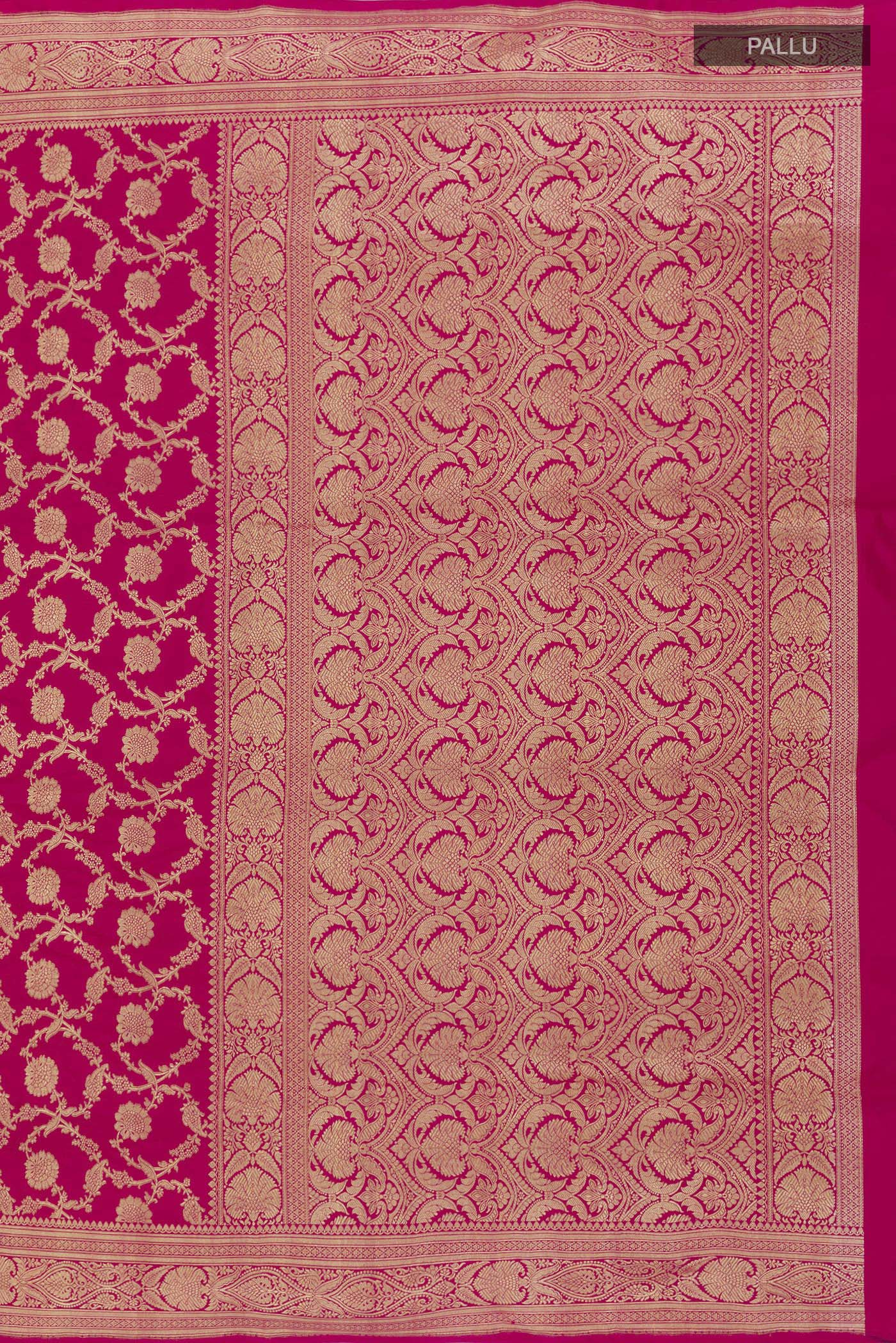 Pink Banarasi Silk Saree - Image 6
