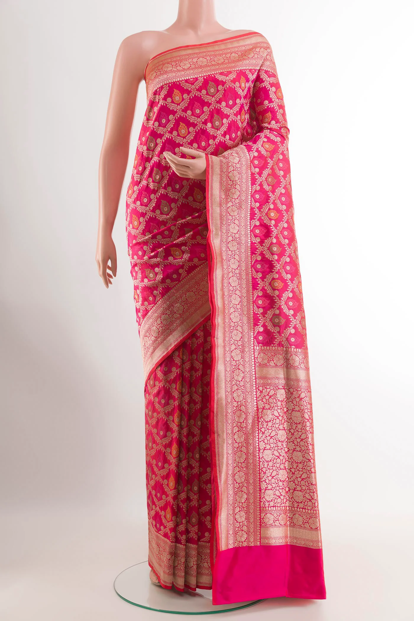 Pink Banarasi Silk Saree
