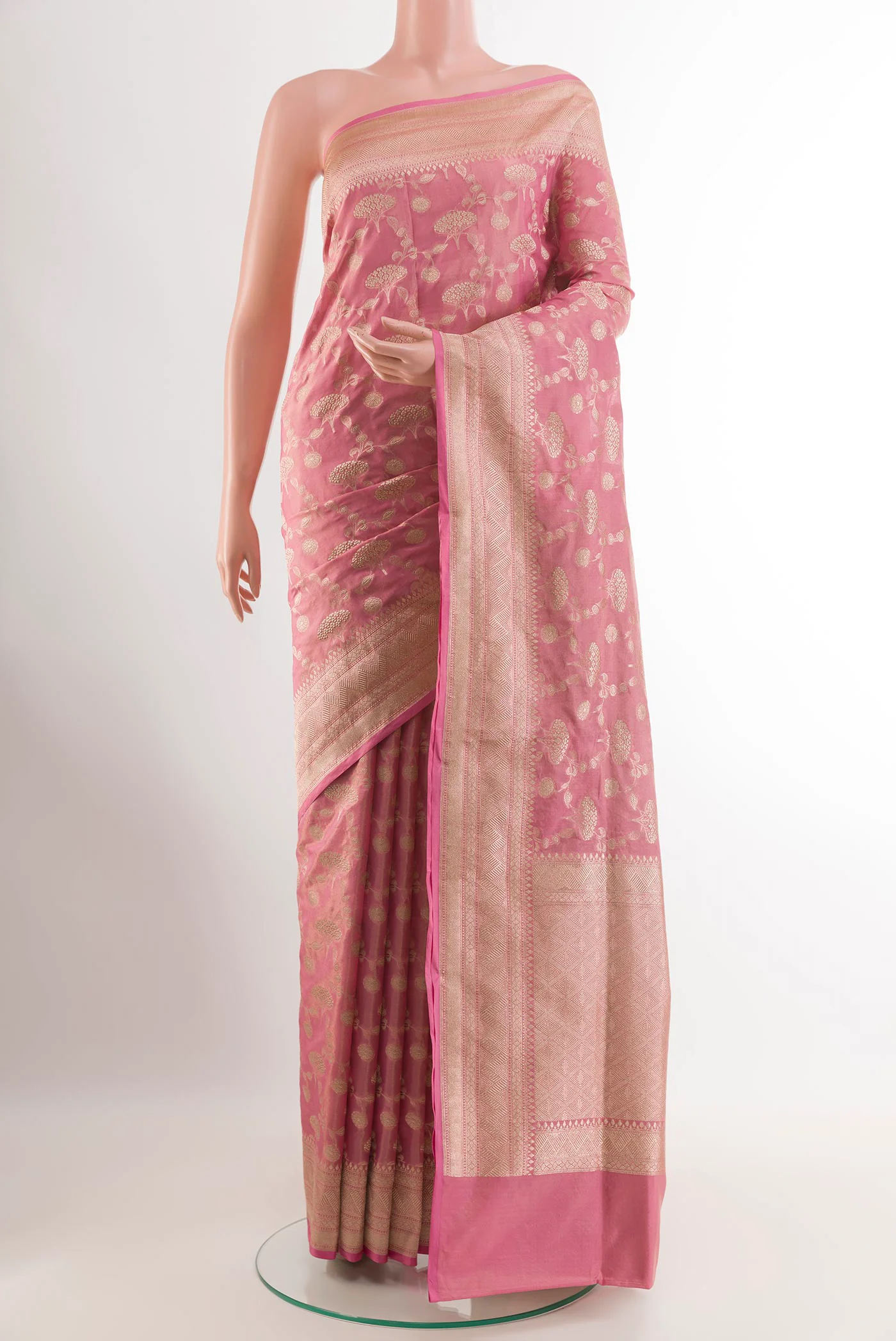 Pink Banarasi Silk Saree