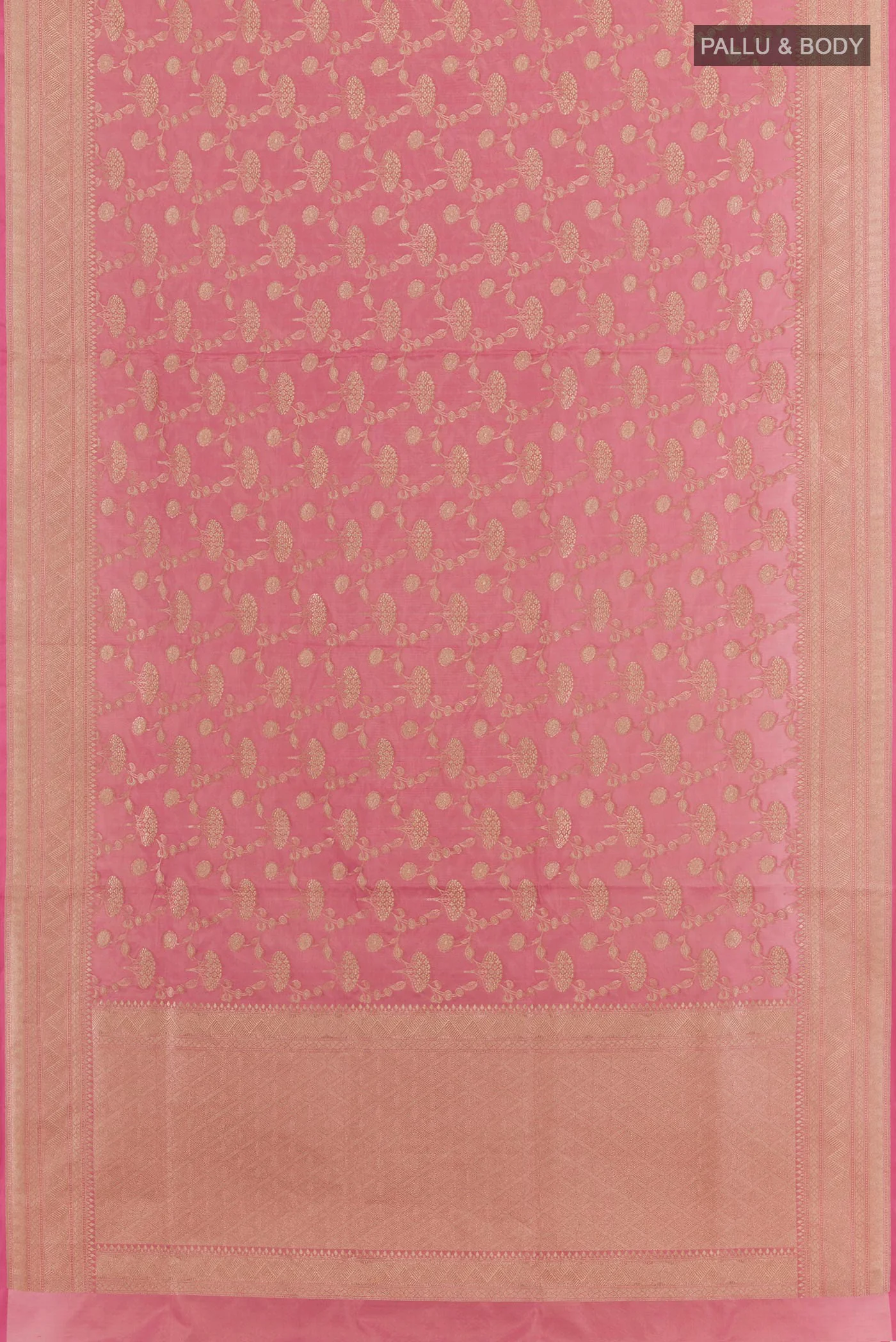 Pink Banarasi Silk Saree - Image 3