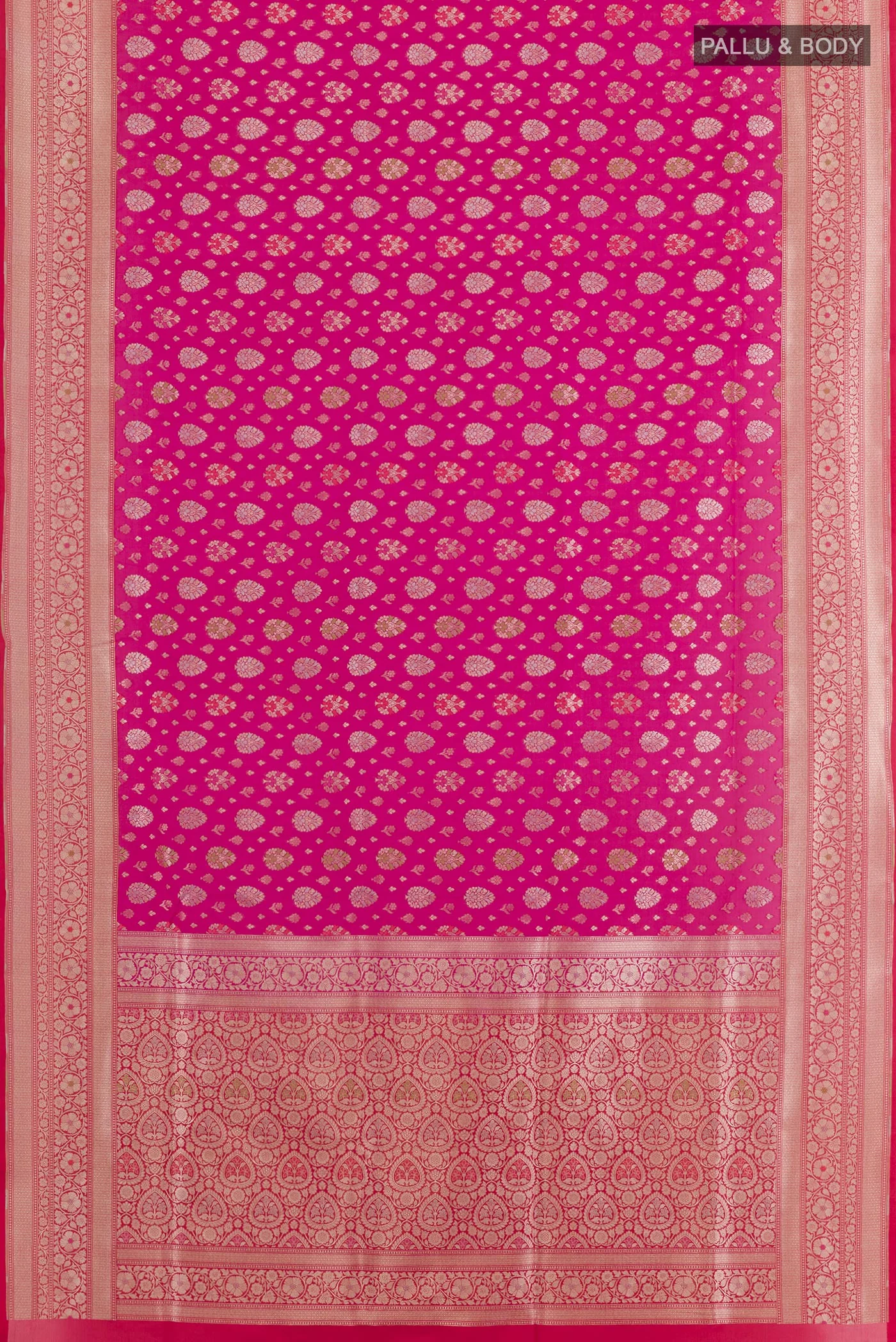 Rani Pink Banarasi Silk Saree - Image 3