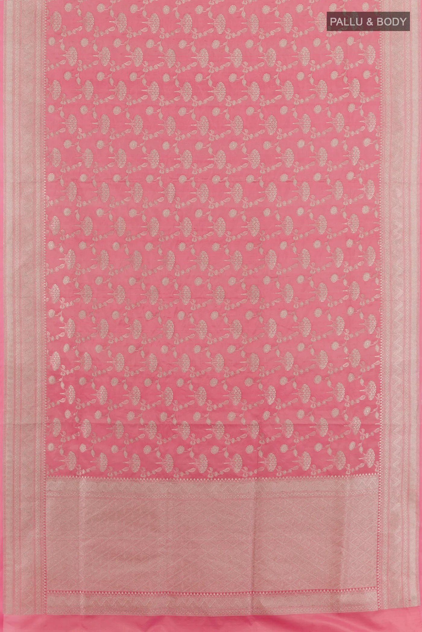 Rose pink Banarasi Silk Saree - Image 3