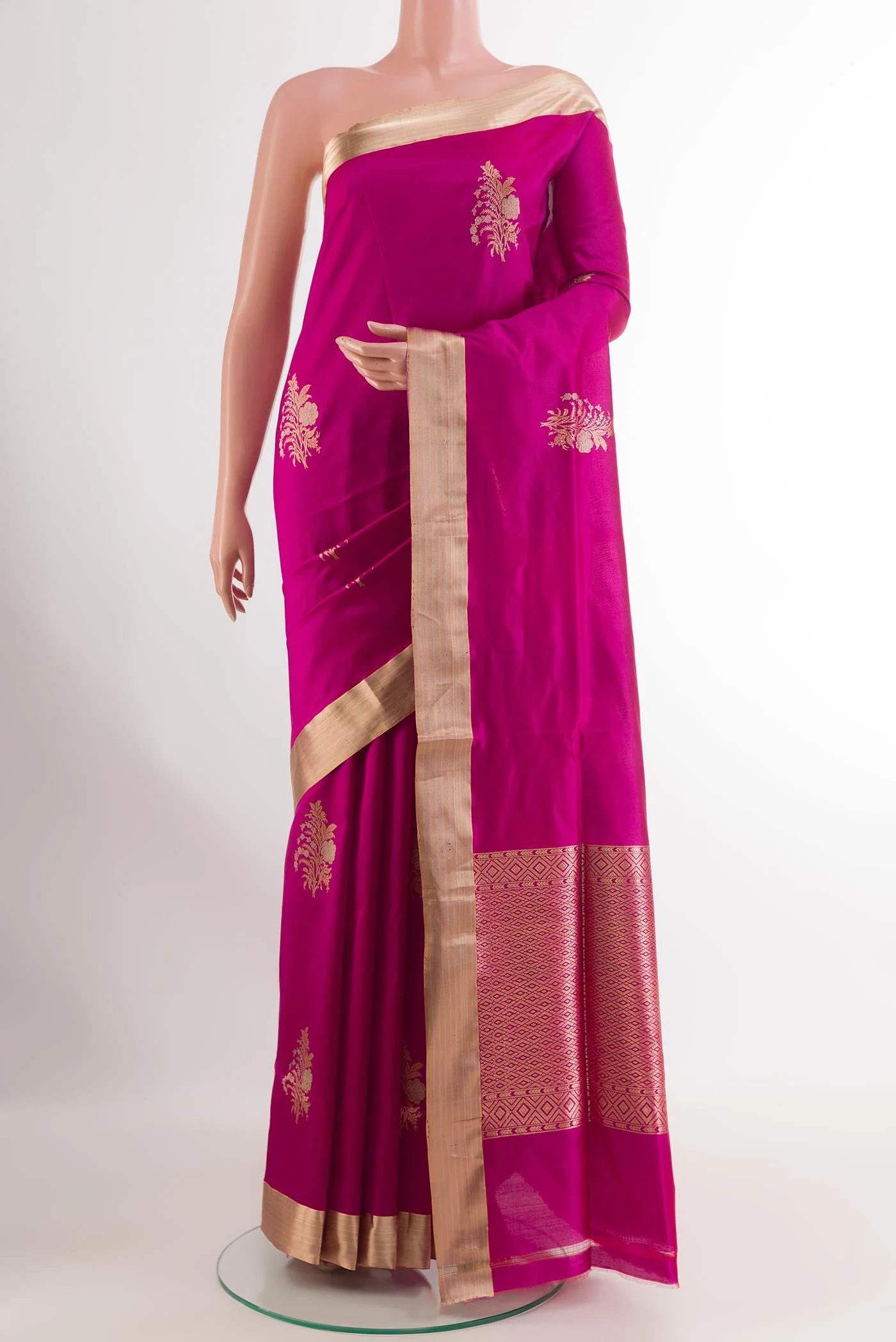 Pink Banarasi Katan Silk Saree