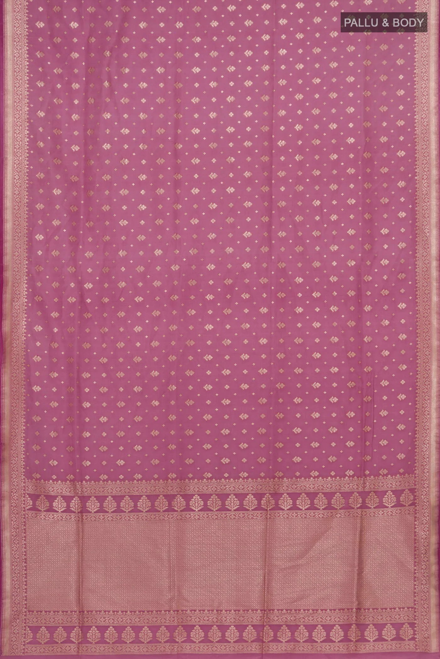 Rose pink Banarasi Silk Saree - Image 5