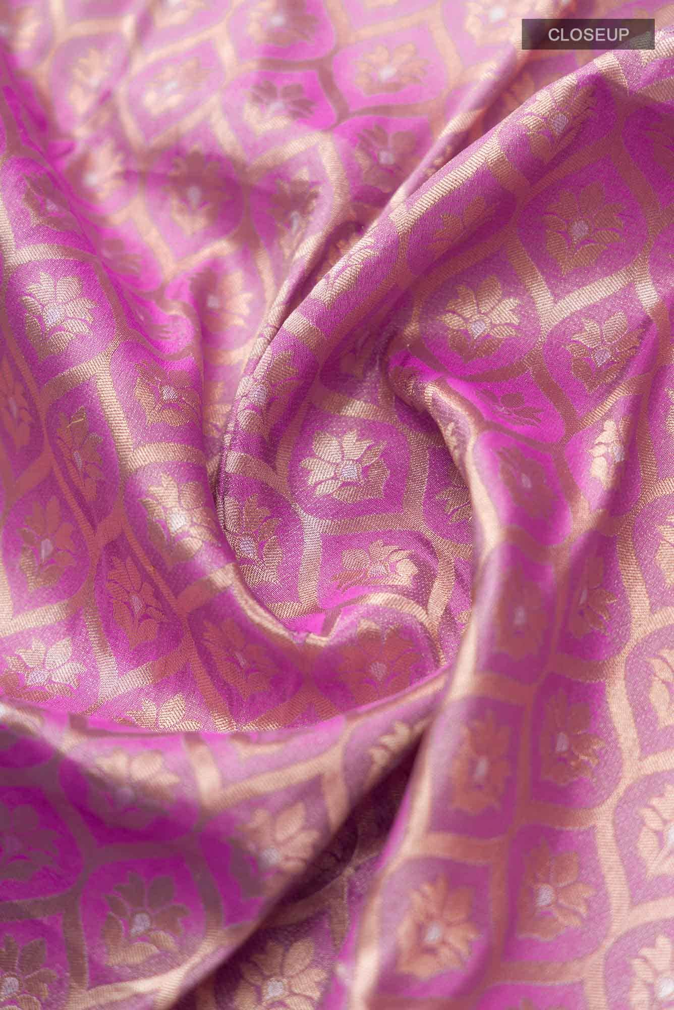Antara-Pink Banarasi Silk Saree - Image 5
