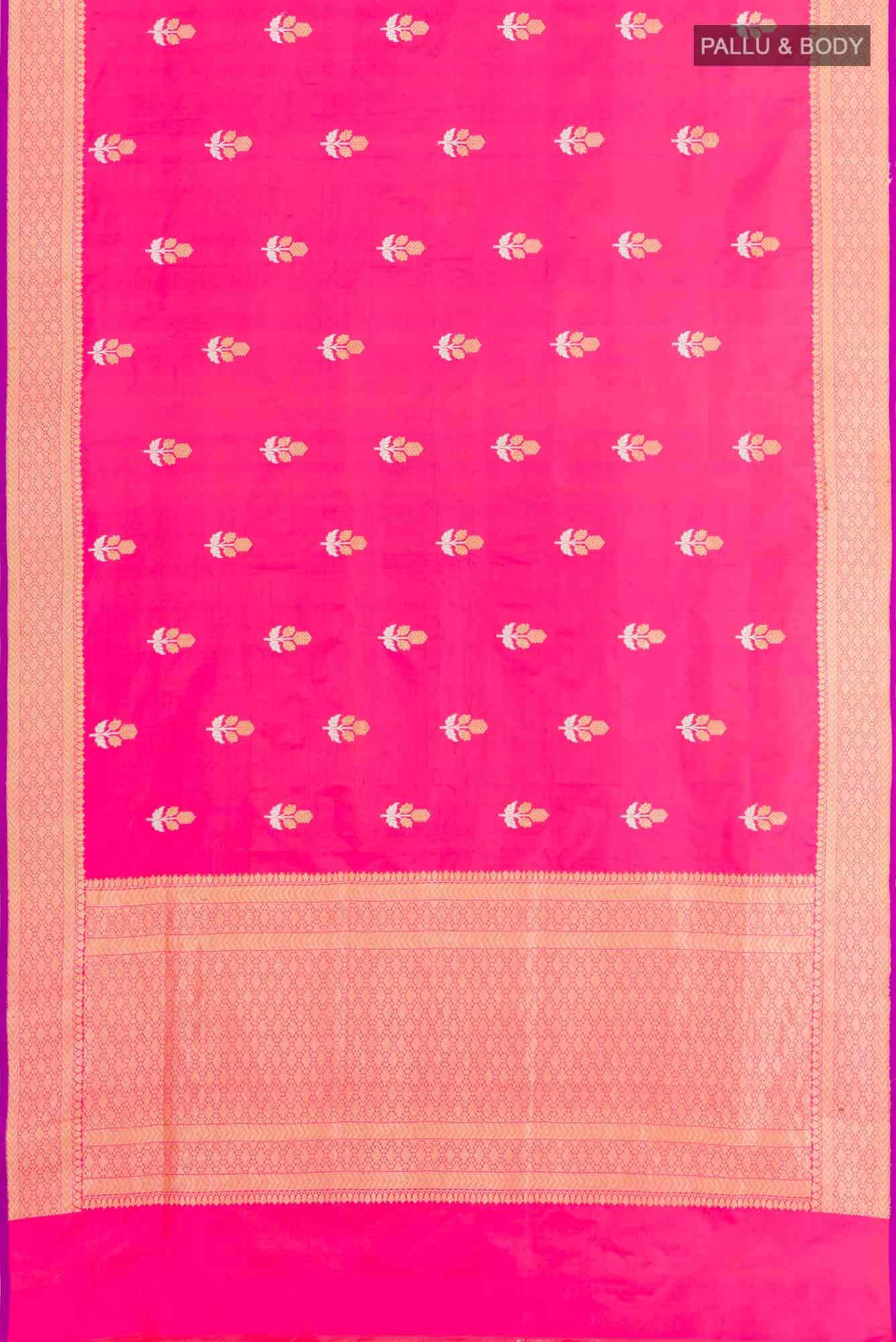 Pink Banarasi Silk Saree - Image 4