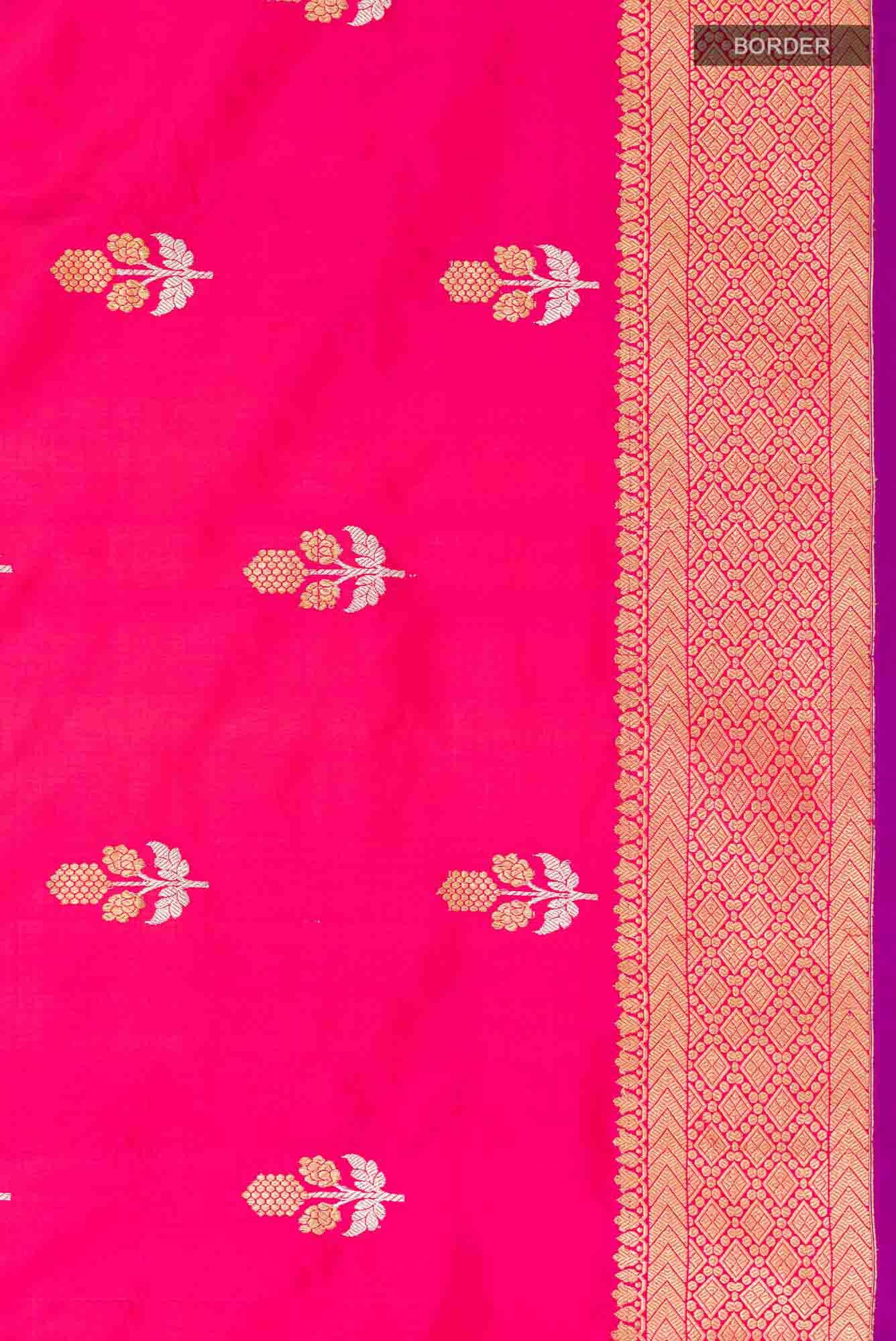 Pink Banarasi Silk Saree - Image 5